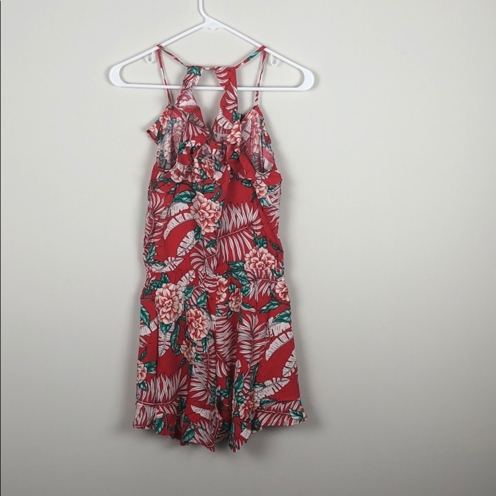 Red Floral Romper - Picture 4 of 4